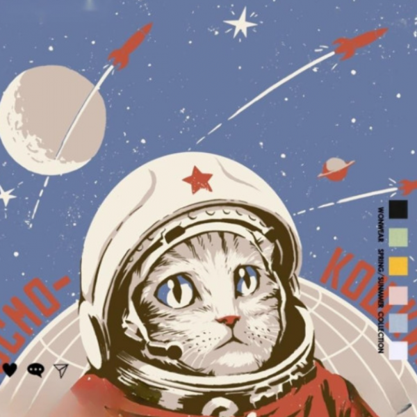 반팔티 소련 우주사 고양이 QKZ